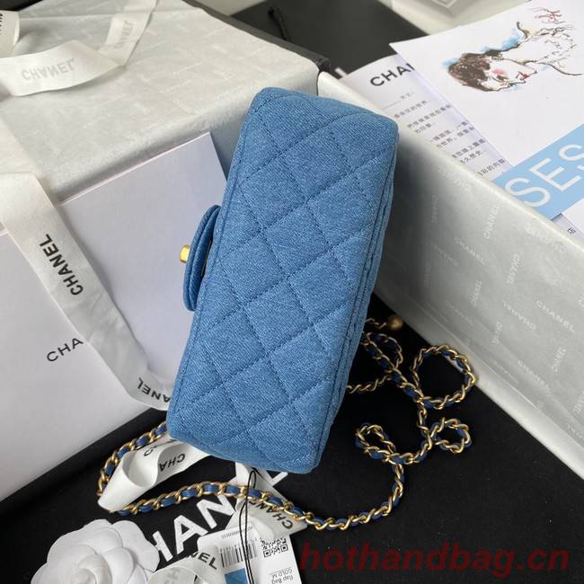 Chanel Flap denim Shoulder Bag AS1115 blue