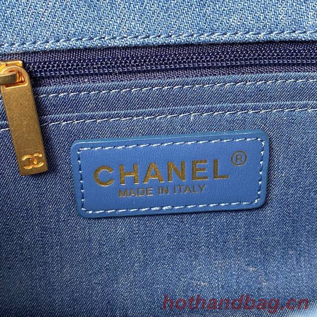 Chanel Flap denim Shoulder Bag AS1116 blue