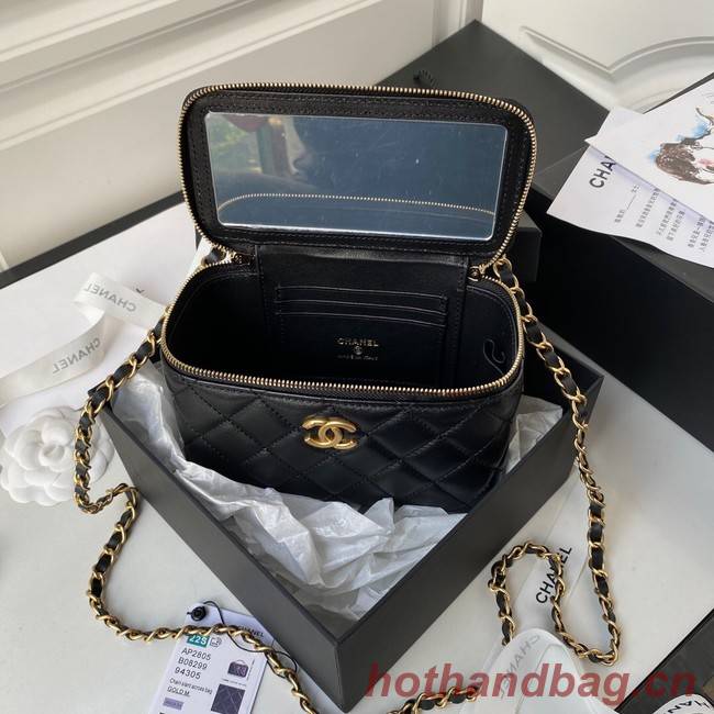 CHANEL HANDBAG Gold-Tone Metal AP2805 black