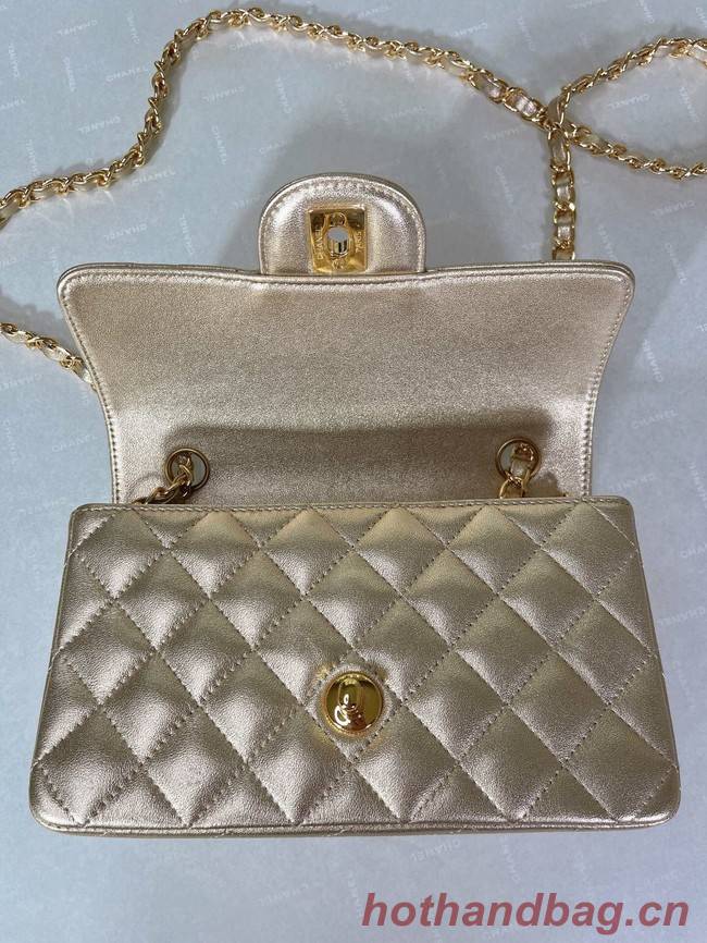 Chanel Flap Lambskin Shoulder Bag A01116 gold