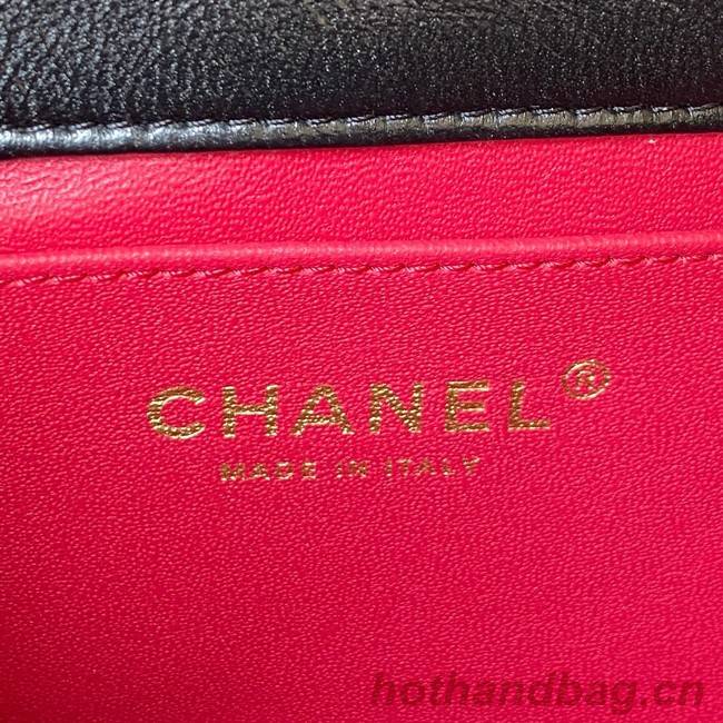 Chanel Flap Lambskin mini Shoulder Bag AS3113 black