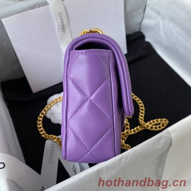 Chanel Flap Lambskin mini Shoulder Bag AS3113 purple