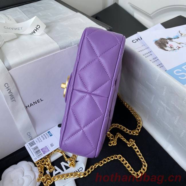 Chanel Flap Lambskin mini Shoulder Bag AS3113 purple