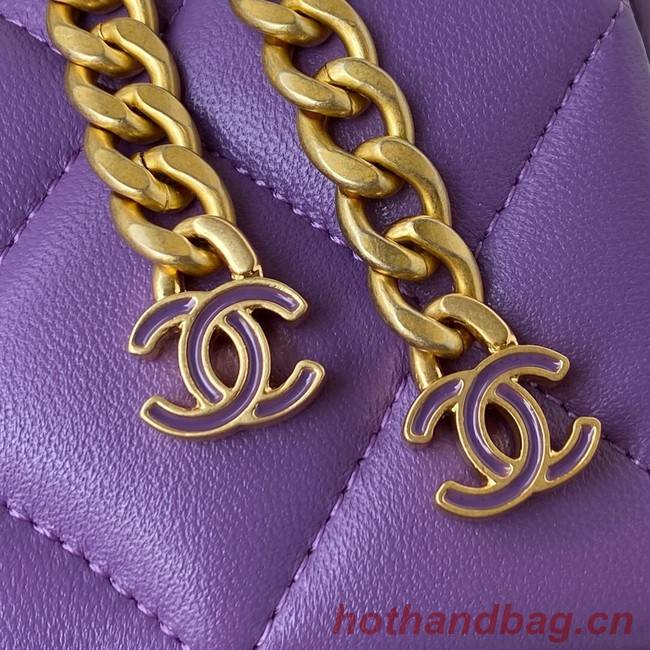 Chanel Flap Lambskin mini Shoulder Bag AS3113 purple