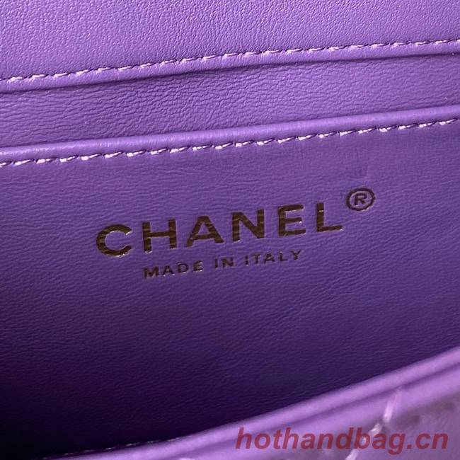 Chanel Flap Lambskin mini Shoulder Bag AS3113 purple