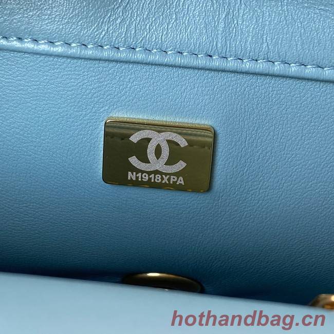 Chanel Flap Lambskin small Shoulder Bag AS3114 blue