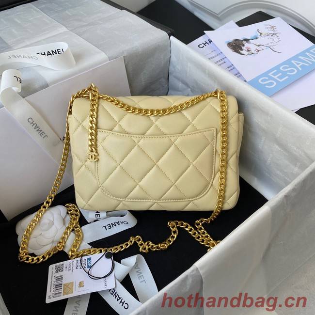 Chanel Flap Lambskin small Shoulder Bag AS3114 light yellow