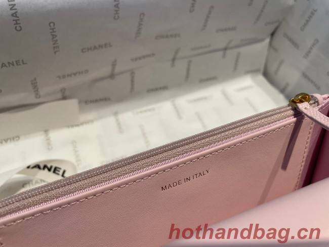 Chanel mini Shoulder Bag Grained Calfskin&Gold-Tone Metal AP2804 pink