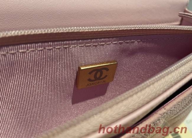 Chanel mini Shoulder Bag Grained Calfskin&Gold-Tone Metal AP2804 pink