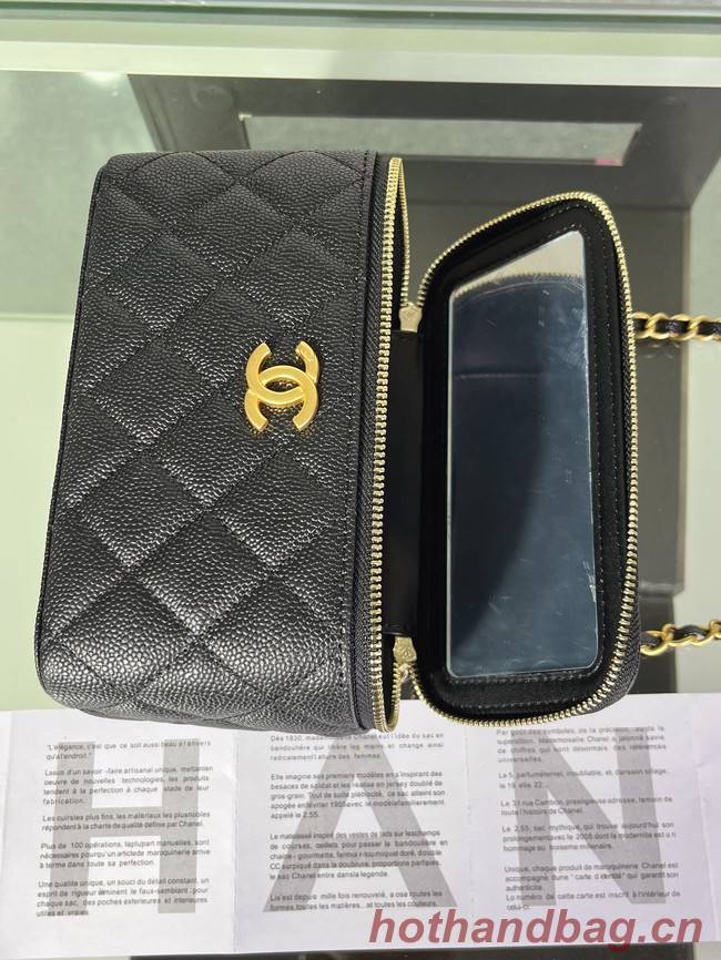 CHANEL HANDBAG Grained Calfskin&Gold-Tone Metal AP2805 black