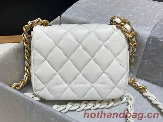 Chanel mini Shoulder Bag Lambskin&Gold-Tone Metal AS3205 white