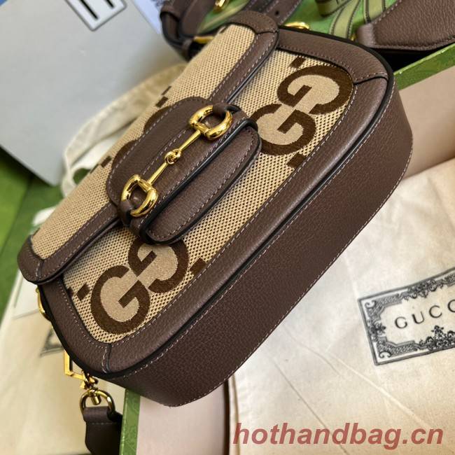 Gucci Horsebit 1955 jumbo GG mini bag 658574 brown