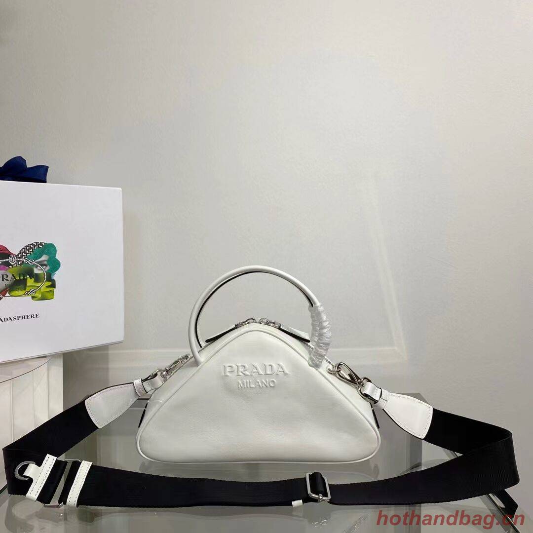 Prada Leather Triangle bag 1BB082 white