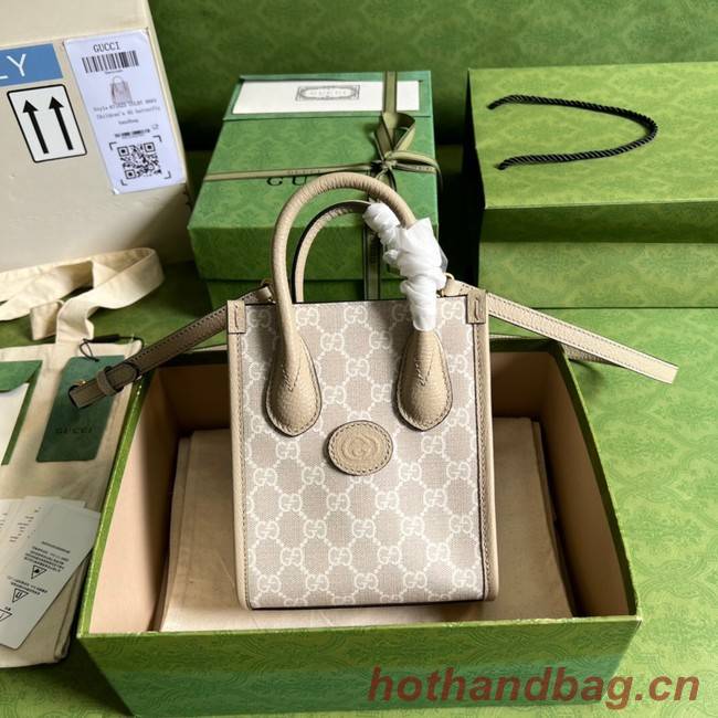 Gucci Mini tote bag with Interlocking G 671623 Beige