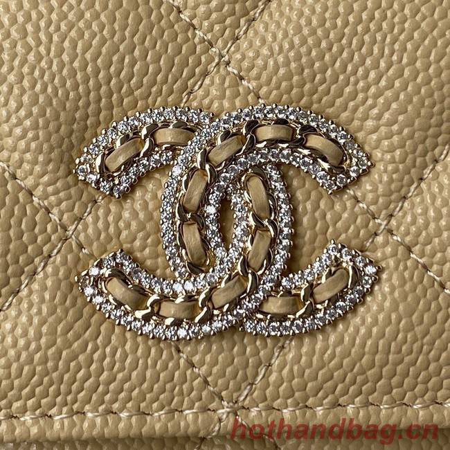 Chanel Grained Calfskin small Shoulder Bag AP2734 apricot