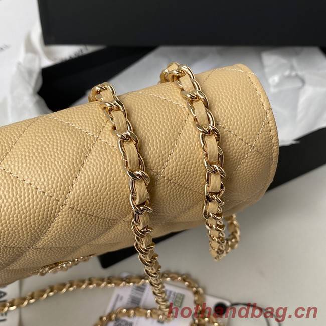 Chanel Grained Calfskin small Shoulder Bag AP2734 apricot