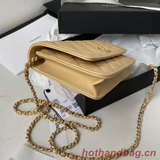 Chanel Grained Calfskin small Shoulder Bag AP2734 apricot