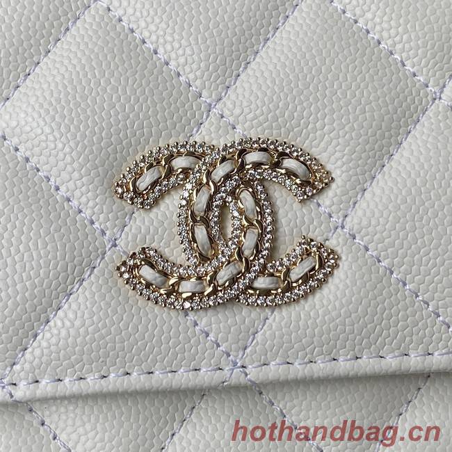 Chanel Grained Calfskin small Shoulder Bag AP2734 white