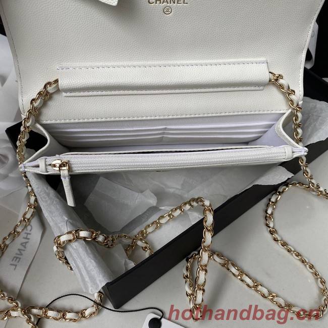 Chanel Grained Calfskin small Shoulder Bag AP2734 white