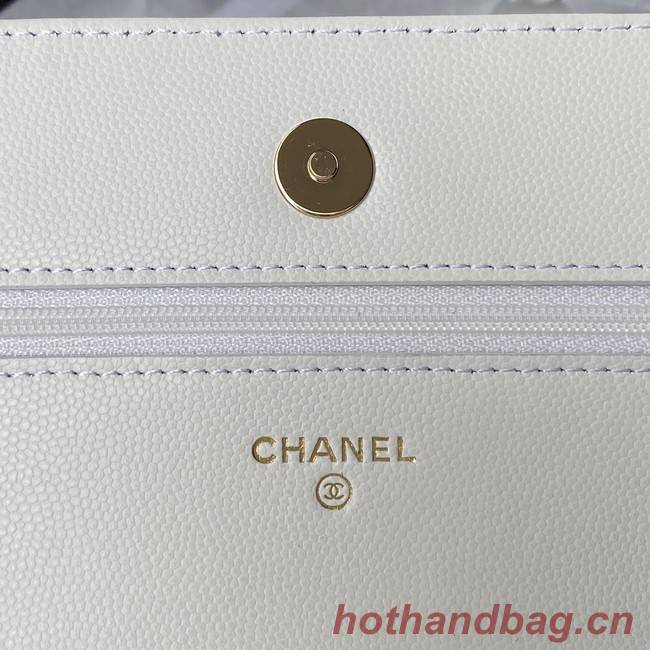 Chanel Grained Calfskin small Shoulder Bag AP2734 white