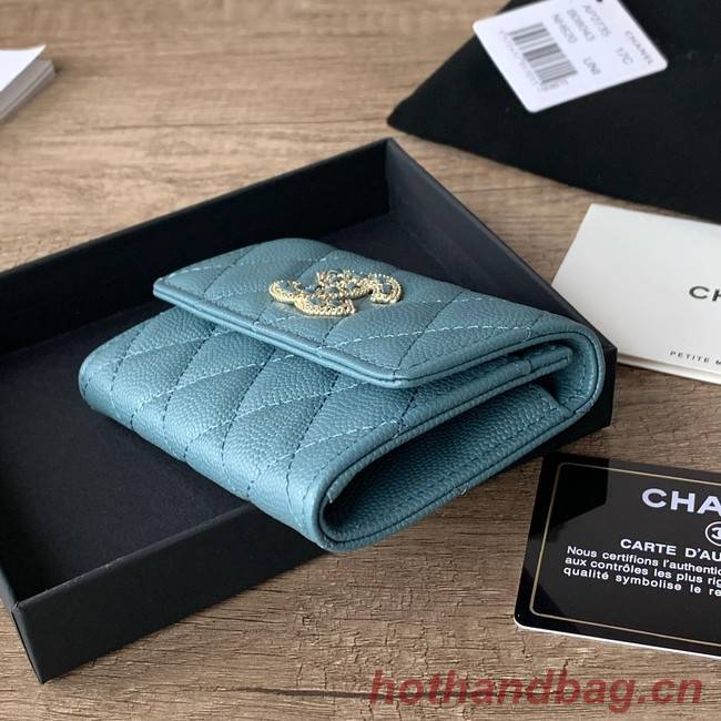 Chanel card holder Calfskin AP2735 blue