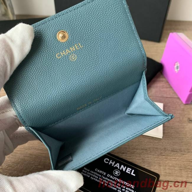 Chanel card holder Calfskin AP2735 blue