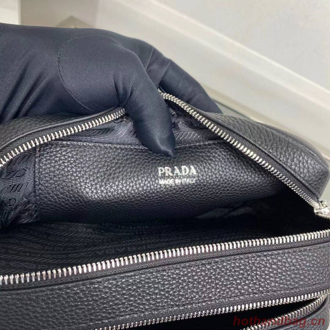 Prada Leather bag with shoulder strap 1BH082 black