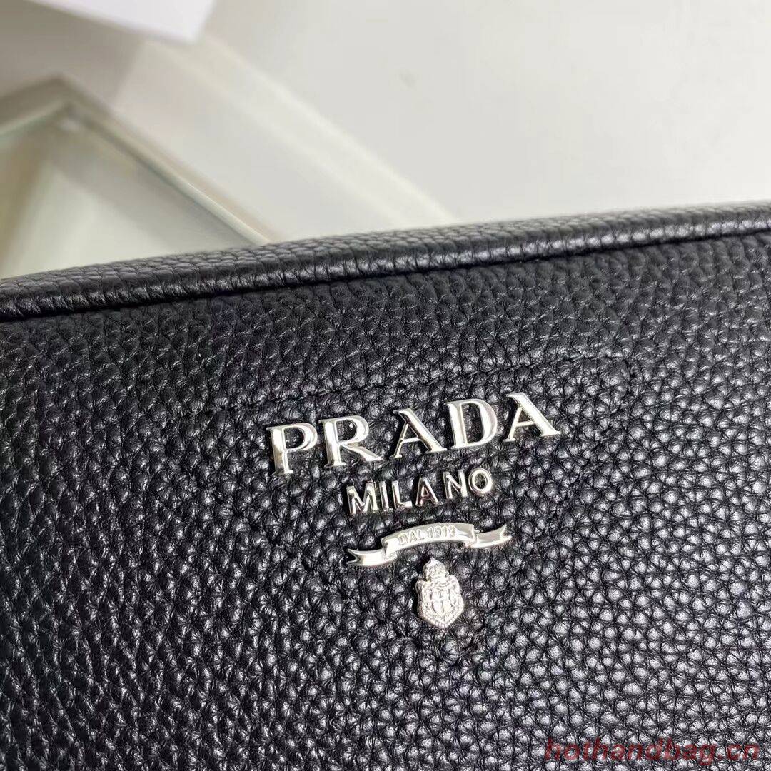 Prada Leather bag with shoulder strap 1BH082 black