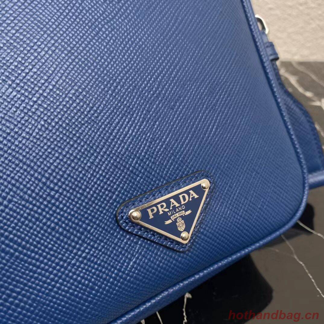 Prada Leather bag with shoulder strap 2BQ354 blue