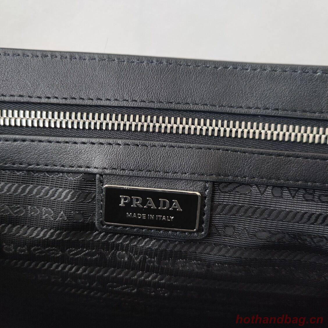 Prada Leather bag with shoulder strap 2BV031 black