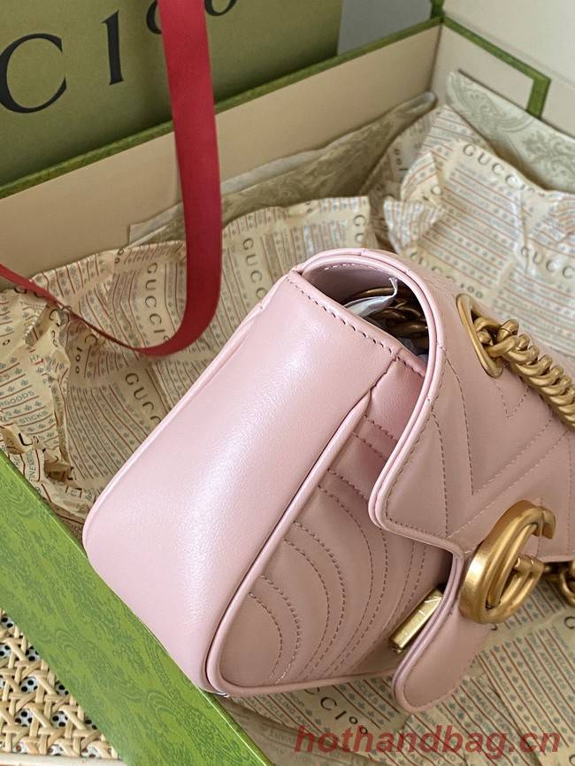 Gucci GG Marmont matelasse mini bag 446744 pink