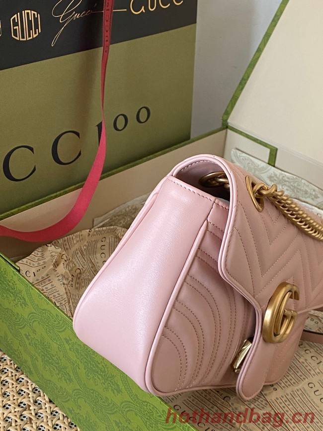 Gucci GG Marmont small shoulder bag 443497 light pink