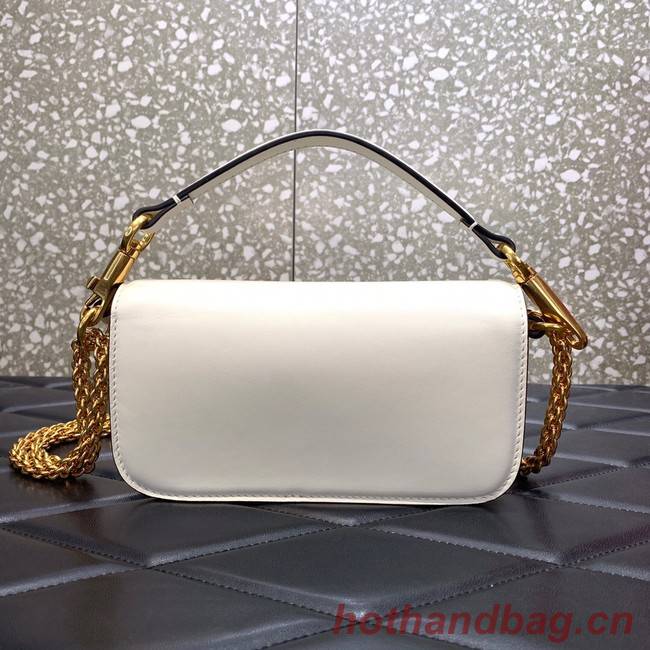 VALENTINO GARAVANI MINI LOCO Calf leather Shoulder Bag 1W2B0K white