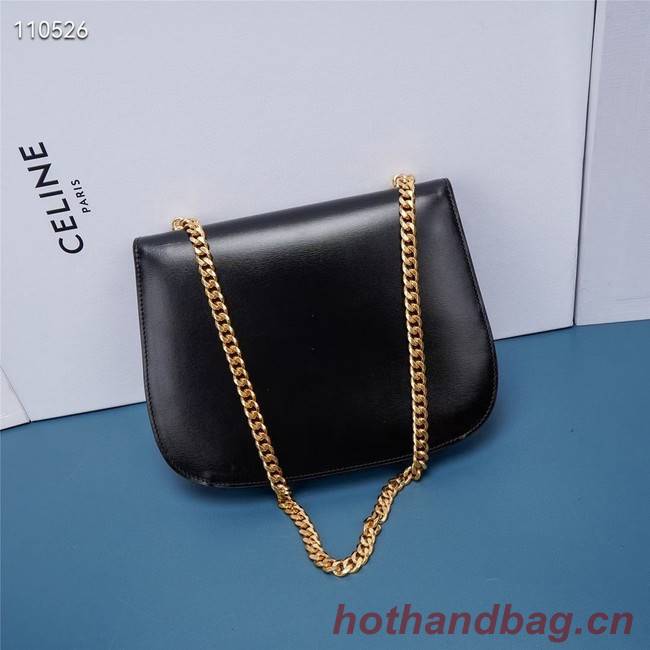 Celine CHAIN BESACE TRIOMPHE IN SHINY CALFSKIN 199273 BLACK