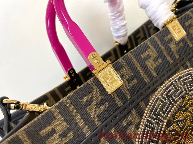 FENDI LARGE embroidery bag 8BH386AB brown