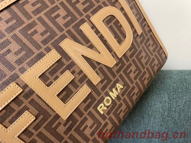 Fendi Sunshine Medium brown leather shopper 8BH386