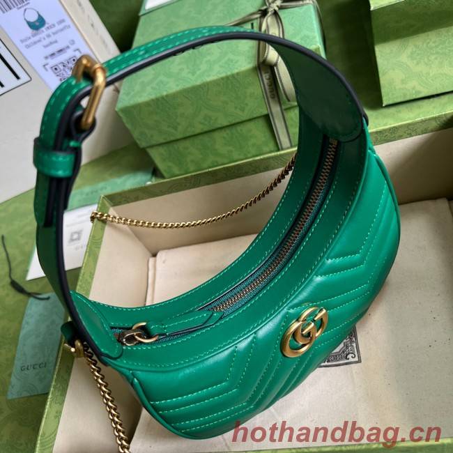 Gucci GG Marmont half-moon-shaped mini bag 699514 green