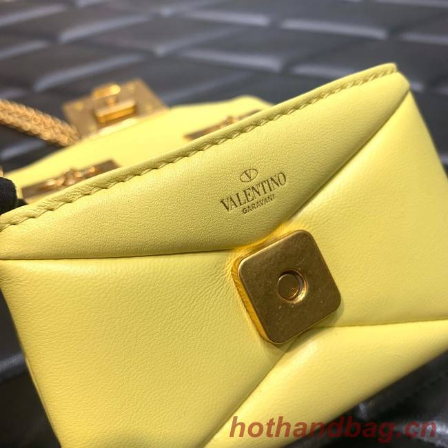 VALENTINO GARAVANI mini One Stud Sheepskin Shoulder Bag XW0P0X98H yellow