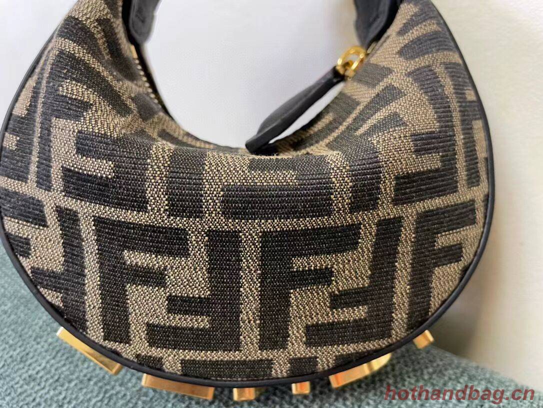 Fendi Nano Fendigraphy fabric bag charm 8BR5527 brown