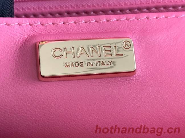 Chanel Snake skin mini flap bag with top handle AS2431 pink