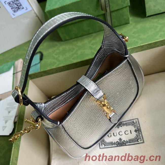 Gucci Jackie 1961 lizard mini bag 675799 Silver