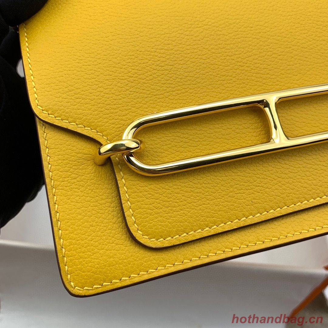 Hermes Roulis 19cm Evercolor 9D H9003 Yellow Gold