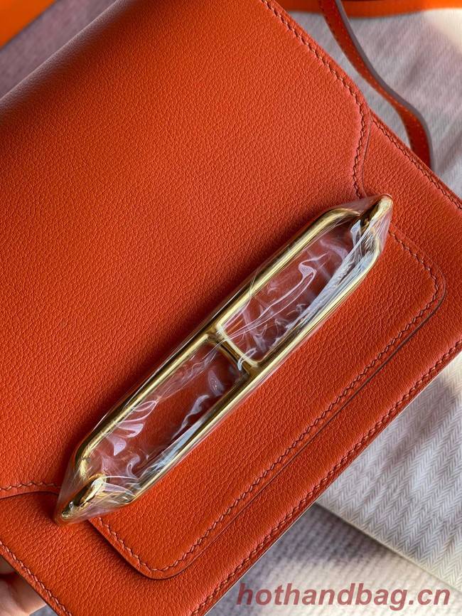 Hermes Roulis 19cm Evercolor 9D H9003 orange&Gold