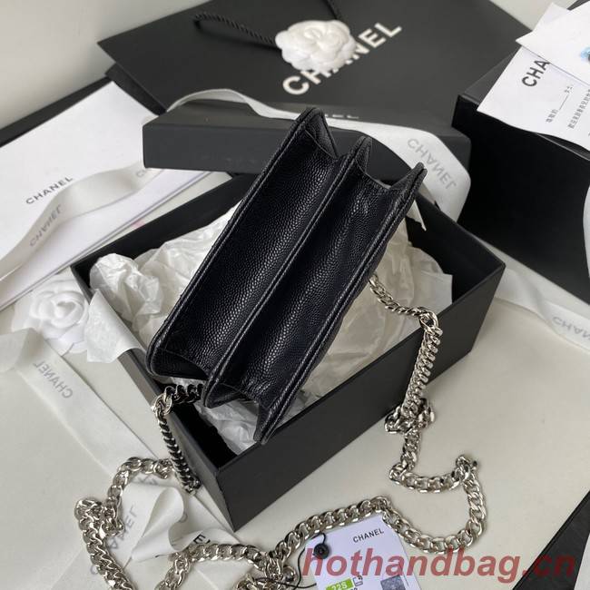 Chanel Grained Calfskin CLUTCH WITH CHAIN AP2758 black