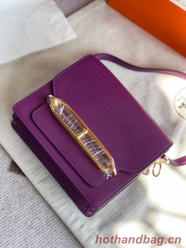 Hermes Roulis 19cm Evercolor 9D H9003 purple&Gold