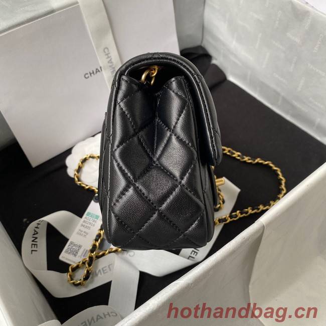 Chanel MINI Flap Bag Original Sheepskin Leather AS1786 black