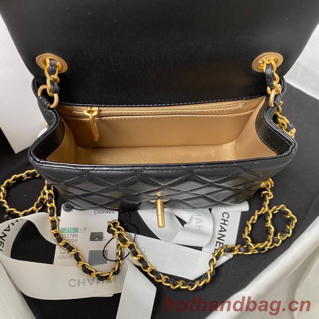 Chanel MINI Flap Bag Original Sheepskin Leather AS1786 black