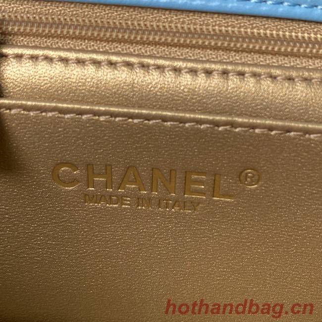 Chanel MINI Flap Bag Original Sheepskin Leather AS1786 sky blue