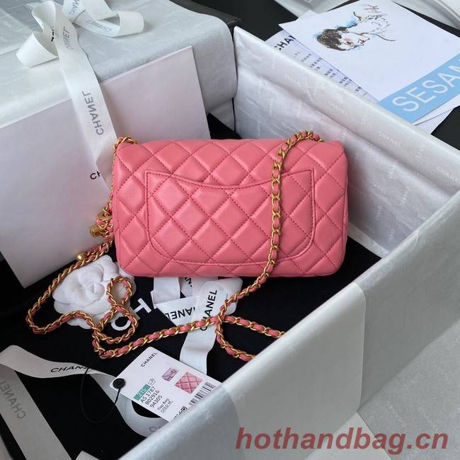 Chanel small Flap Bag Original Sheepskin Leather AS1787 pink