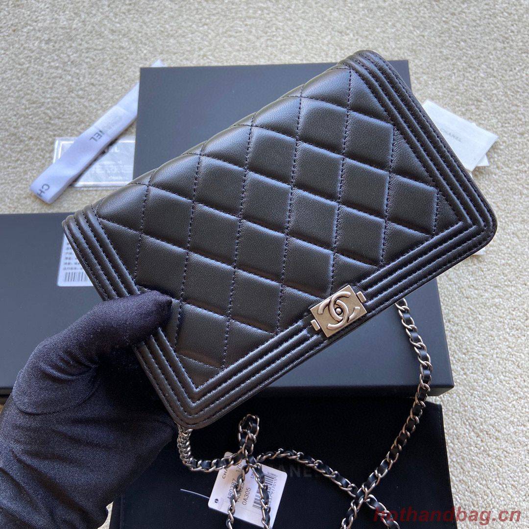 BOY CHANEL Original Wallet on Chain A80287 black